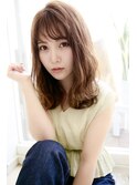 キャラメルベージュ/アースカラー/ウェーブミディ【高円寺】