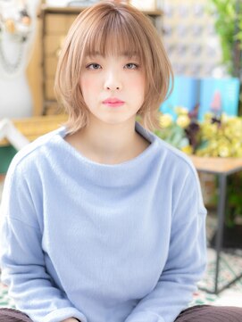 カバーヘア イヴ 戸頭店(COVER HAIR EVE) シアーベージュで外国人風★小顔くびれヘアa戸頭10代20代30代