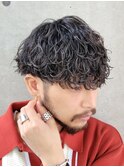 ツーブロックマッシュツイストスパイラルパーマ刈り上げ波巻き