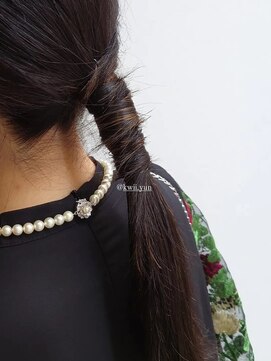 コークス 原宿 表参道(COKETH) ★巻き付けるだけ！ゴム隠しローポニーアレンジ