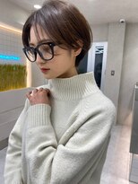 ミルクティベージュカラーミニボブ大人ショートボブショート