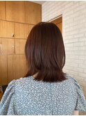 レイヤーカット/外ハネミディアム/ンダーブラウン/20代30代40代