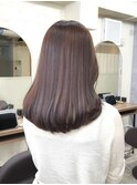 銀座 カラー 赤みブラウン 色持ちカラー ぱつっとカット
