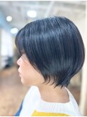 ブルーシルバーアッシュブルージュ透明感グラデーションカラー
