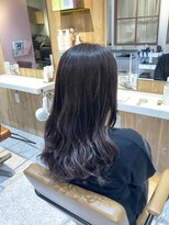 コク(koku) 暗髪ウェーブ巻き×セミロング