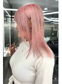 ペールピンクカラー　レイヤーカット【韓国ヘア 大阪 梅田】 