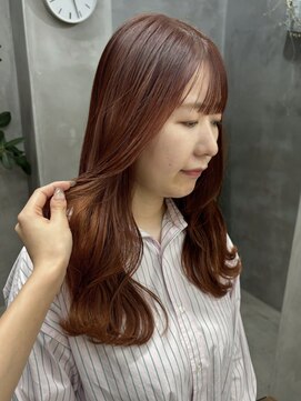 テトヘアー(teto hair) オレンジブラウン、ワンホンヘア、シースルーバング