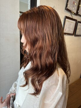 ココカラヘアー ニコ(cococara hair nico) オレンジベージュ/ロングヘア/デジタルパーマ