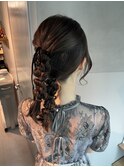 【ダブルポニーテール】結婚式/浴衣/銀座/ヘアセット/アレンジ