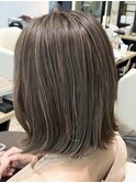 富士見ヶ丘白髪ぼかしハイライト白髪染めショートヘア40代