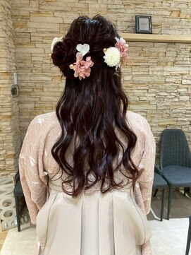 成人式/卒業式セット☆和装/袴/ハーフアップ/波ウェーブ/着付け