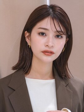 ガーデンヨコハマエスト(GARDEN YOKOHAMA est) 似合わせカット　ミディアムレイヤーカット　大人ガーリー　前髪