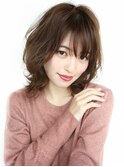 ひし形/オフィス/20代/30代/40代/くびれミディアム/シャギー