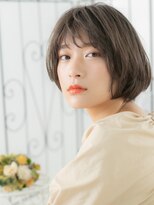メルア バイ エイト つくば研究学園(Meluah by 8)&nbsp;研究学園/髪質改善/ミルクグレージュ☆丸みショートボブc
