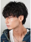 渋谷メンズパーマフェザーパーマシャドウパーマセンターパート