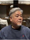 白髪を活かしたイケオジショート　ナチュラルツーブロック