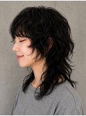 ウルフレイヤー ウルフパーマ ハッシュカット 顔周りレイヤー