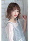 シースルーバングが可愛い切りっぱなしボブ☆