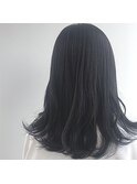 ブルーブラックでオシャレなミディアム暗髪