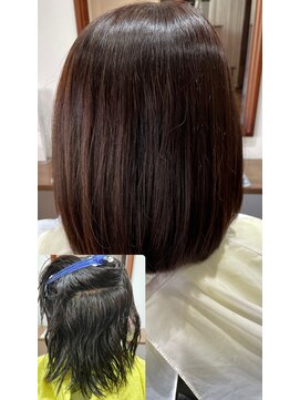 オルブライト(Albright) 地毛風ストレートBeforeafter