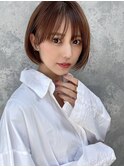 小顔ショートボブハイライトカラー大人ショートカット白髪染め