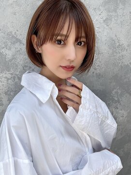 ネイロ 北千住(NeiRo) 小顔ショートボブハイライトカラー大人ショートカット白髪染め