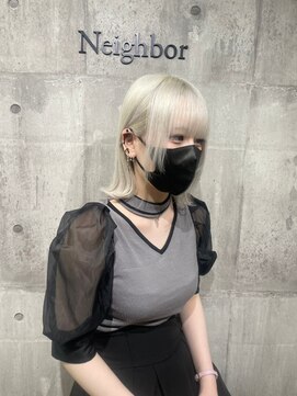 ニューワン バイ ネイバー 立川(Newone by neighbor) レイヤーカットナチュラルハイトーンデザインカラー[立川駅]