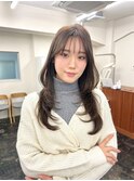 ロングレイヤーカット 水素カラー オージュア ベージュカラー