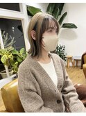 ボブ。グレージュ。ダブルカラー。