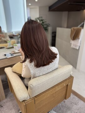 ガレリア 名駅オーキッドビル店(GALLARIA) セミディピンクベージュ髪質改善ツヤストレート簡単スタイル