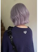 ラベンダーグレージュピンクアッシュショートウルフレイヤーボブ