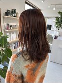 レイヤーカット×オレンジブラウン