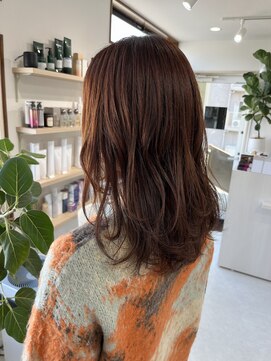 メロウ(mellow) レイヤーカット×オレンジブラウン