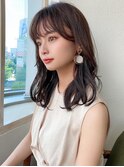 イメチェン美髪外ハネボブミディアムストレート寒色系カラー