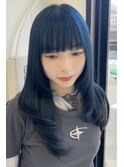 ネイビーカラーレイヤーカット 【韓国ヘア 大阪 梅田】