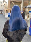 くびれヘアアプリコットオレンジハイライトカラーブルーカラー