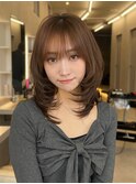 ミディアムレイヤーハッシュカット髪質改善トリートメント表参道