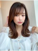 大人かわいい外ハネセミロング × ミルクティーベージュ【浦和】