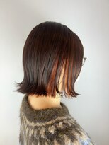 ヘアデザイン アンジェロカフェ(Hair Design Angelo cafe)&nbsp;インナーカラーオレンジ/ミディアムスタイル/20代30代40代