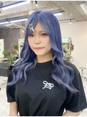 ブルーラベンダー/原宿ブリーチ/ダブルカラー/レイヤーカット
