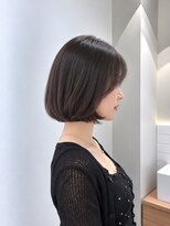 フォト 新宿三丁目(foto) 地毛風縮毛矯正韓国風顔まわりレイヤー小顔ボブ切りっぱなしボブ