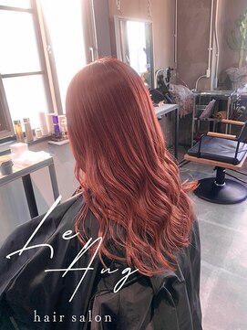 レアング(LeAng) ブリーチ無しWカラーで作るピンクベージュ