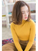 ミック ヘアアンドメイク アップ 駒込店(miq Hair&Make up)&nbsp;かきあげ前髪抜け感ロブヘア色っぽワンレンボブb1