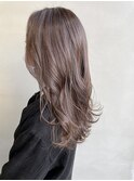 グレージュ × 透け感カラー