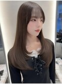 韓国柏顔周り縮毛矯正髪質改善レイヤー前髪カット韓国風ヘアボブ