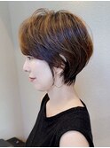 絶壁解消/ひし形/大人ショートボブ/白髪ぼかし/40代/50代/鎌倉
