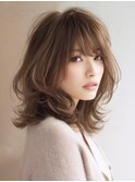 アプリコットオレンジハイライトカラーサーフカール夏くびれヘア