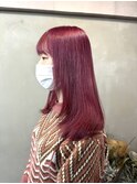 くびれヘア/暗めカラー/アプリコットオレンジ/縮毛矯正