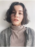 ボブのアンニュイウェーブパーマ