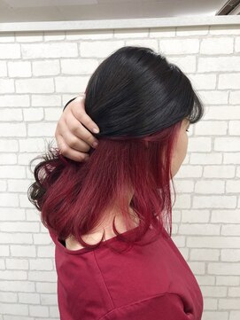 ラッズプラスエイチ(Lads+h) 【Lads+h】パープルアッシュ+インナーカラーピンクレッド